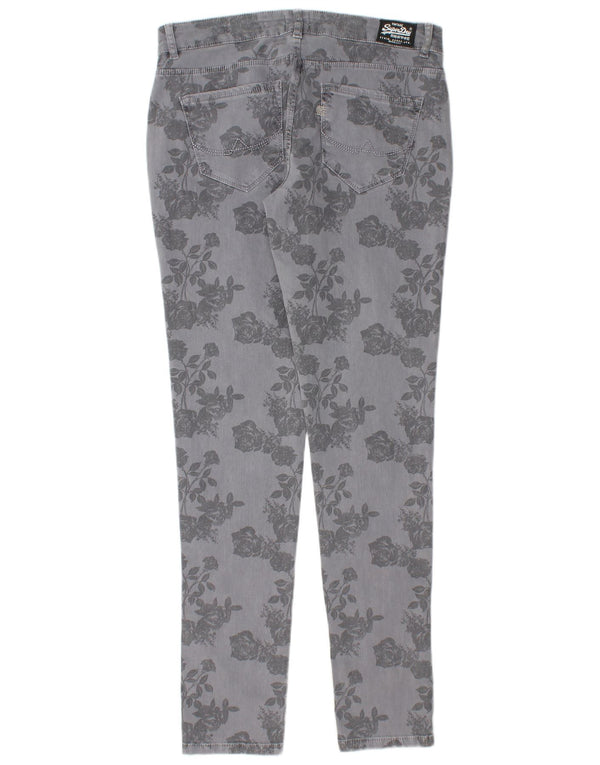 Blugi skinny standard pentru femei SUPERDRY W30 L32 bumbac floral albastru