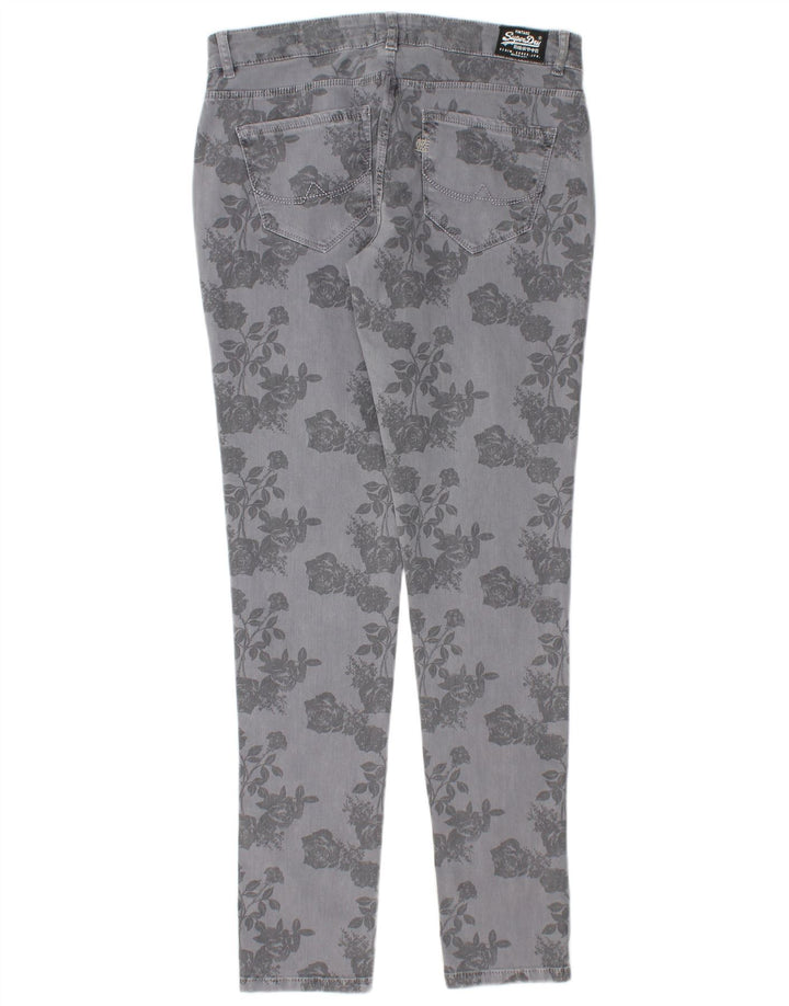 Blugi skinny standard pentru femei SUPERDRY W30 L32 bumbac floral albastru