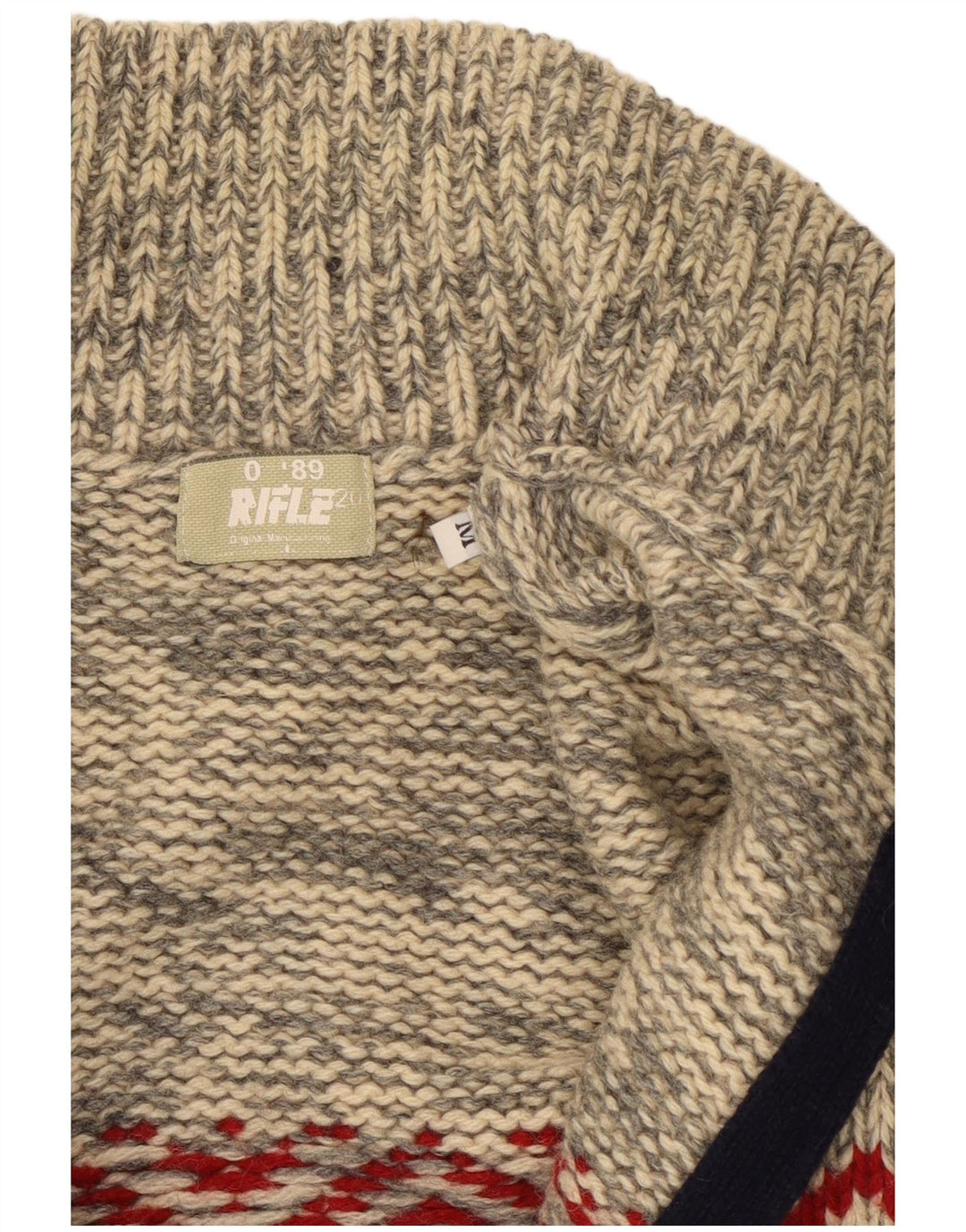 Pulover cardigan pentru bărbați Rifle, gri mediu Fair Isle