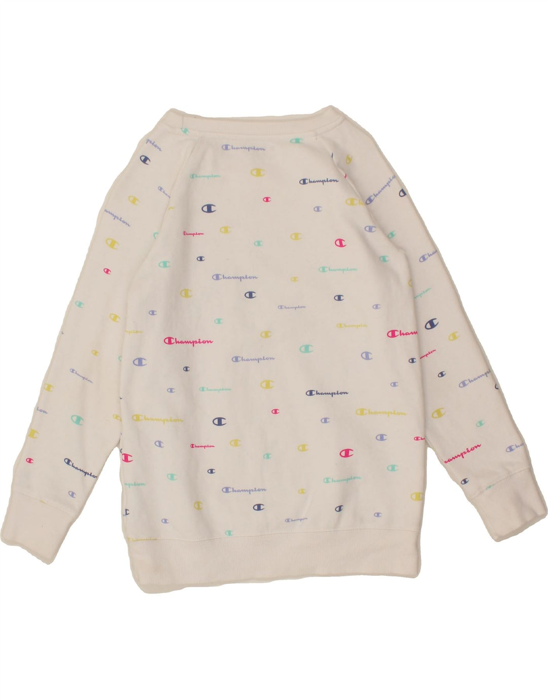 CHAMPION Womens Graphic Sweatshirt Jumper UK 10 Small White Polyester Vintage Champion and Second-Hand Champion from Messina Hembry 