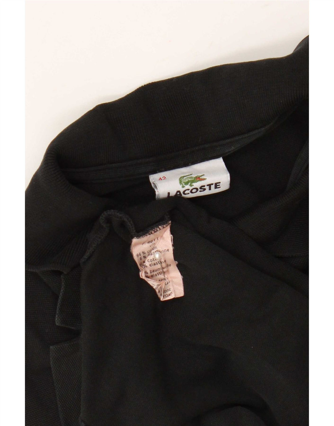Rochie polo Lacoste pentru femei Mărimea 42 Bumbac negru mare