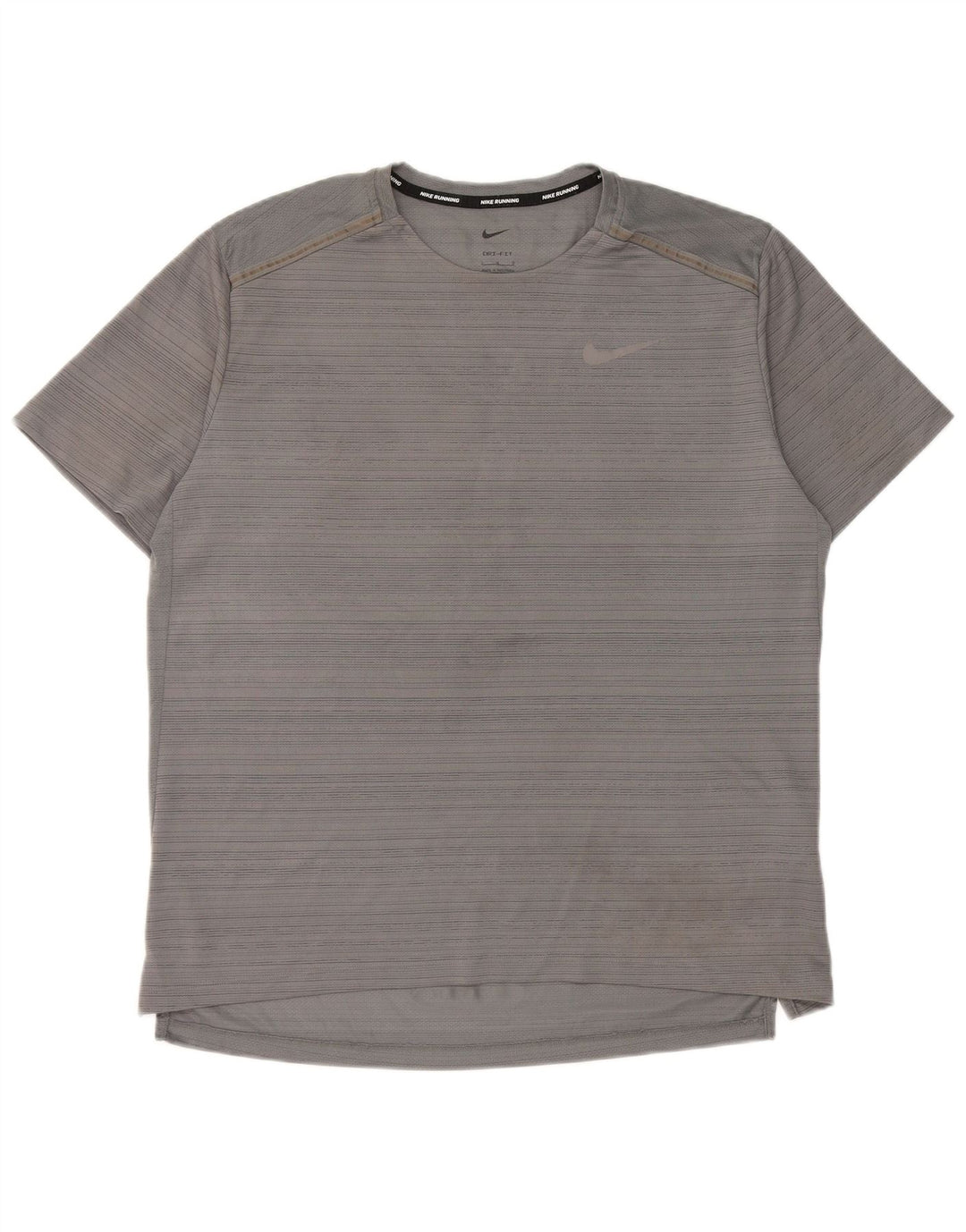 Tricou pentru bărbați Nike Dri Fit Top mare, gri, poliester cu dungi