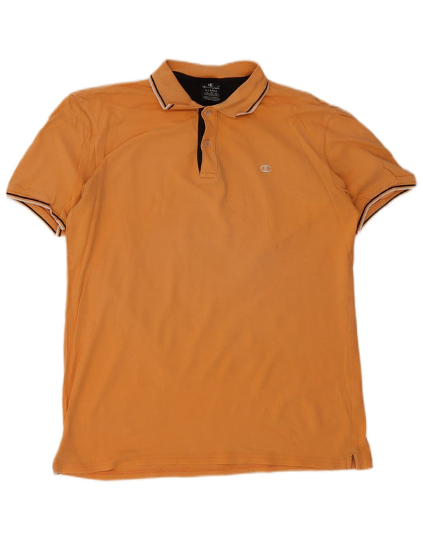 Tricou polo pentru bărbați Champion XL portocaliu cu dungi