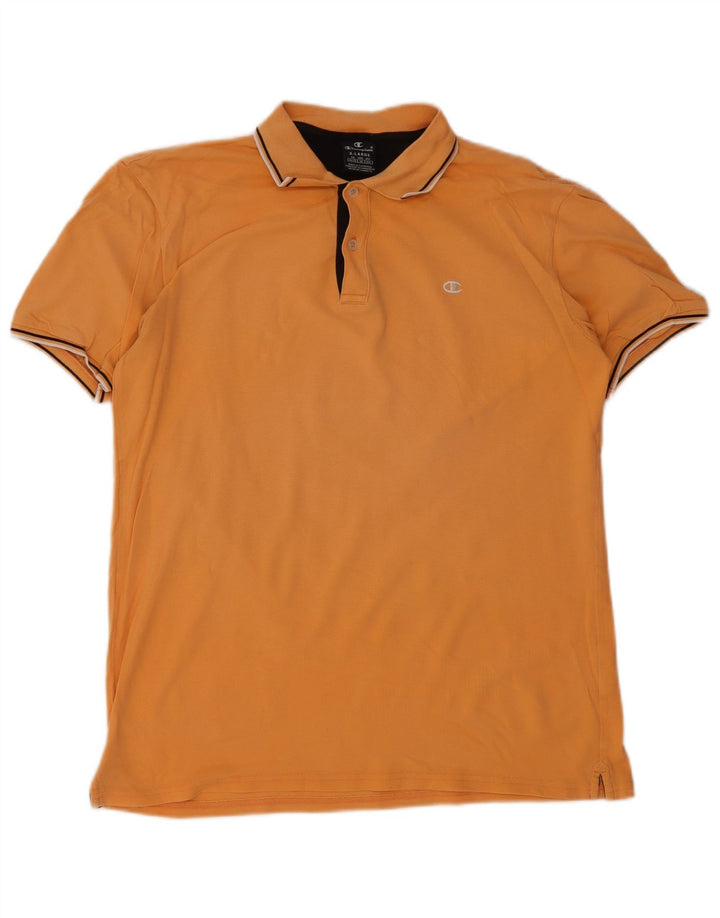 Tricou polo pentru bărbați Champion XL portocaliu cu dungi