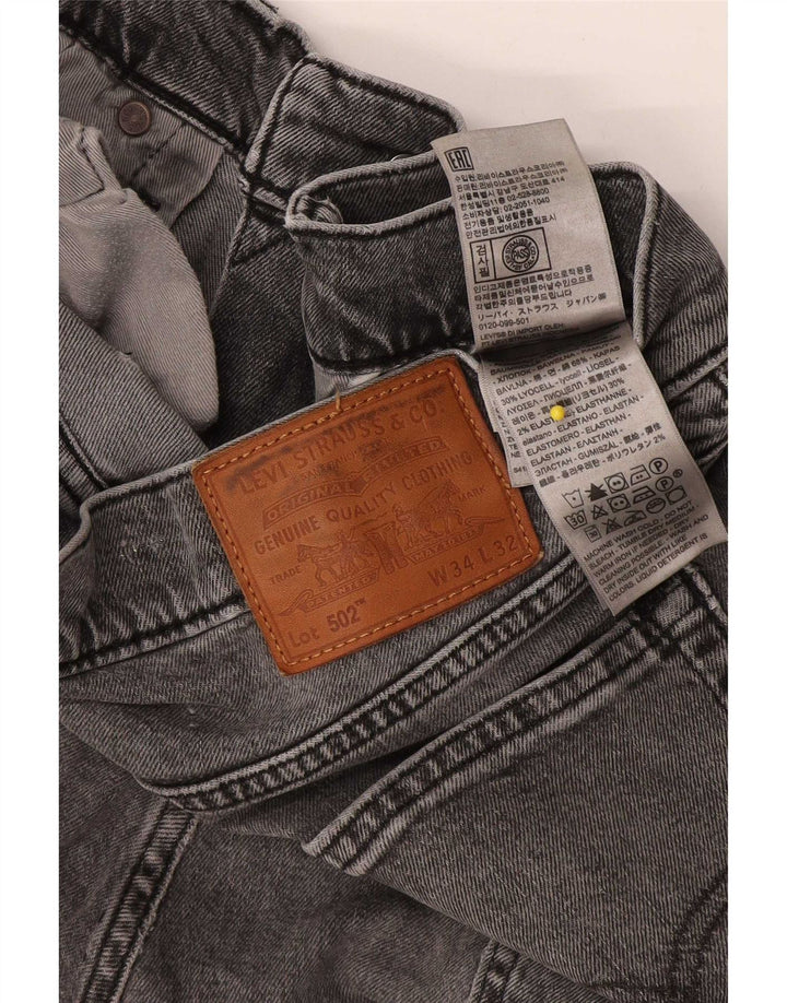 Blugi conici pentru bărbați Levi's 502 W34 L32 bumbac gri