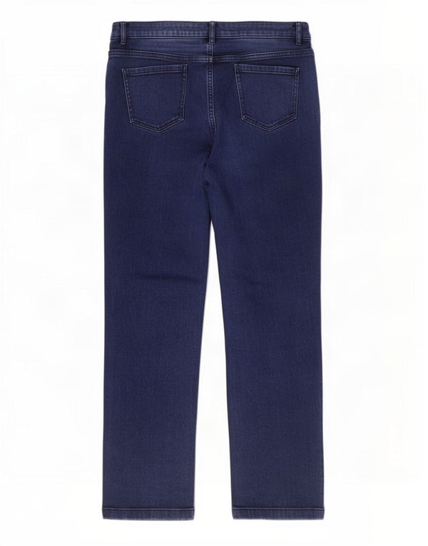 Marks & Spencer Womens Straight Jeans UK 16 Large W34 L29 Navy Blue Cotton