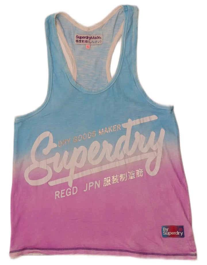 Top cu vestă grafică pentru bărbați Superdry, mic, albastru, bumbac color bloc