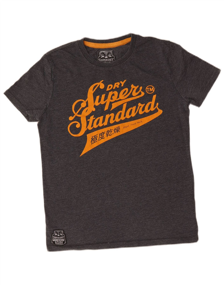 Tricou grafic pentru bărbați Superdry Top din bumbac gri mediu