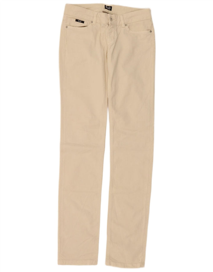 Blugi slim pentru femei Dolce & Gabbana W28 L34 bumbac bej