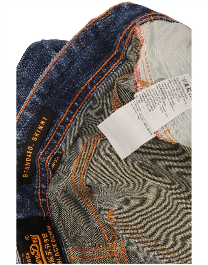 SUPERDRY Blugi skinny pentru bărbați, cu ajustare standard, W34 L32, bumbac albastru