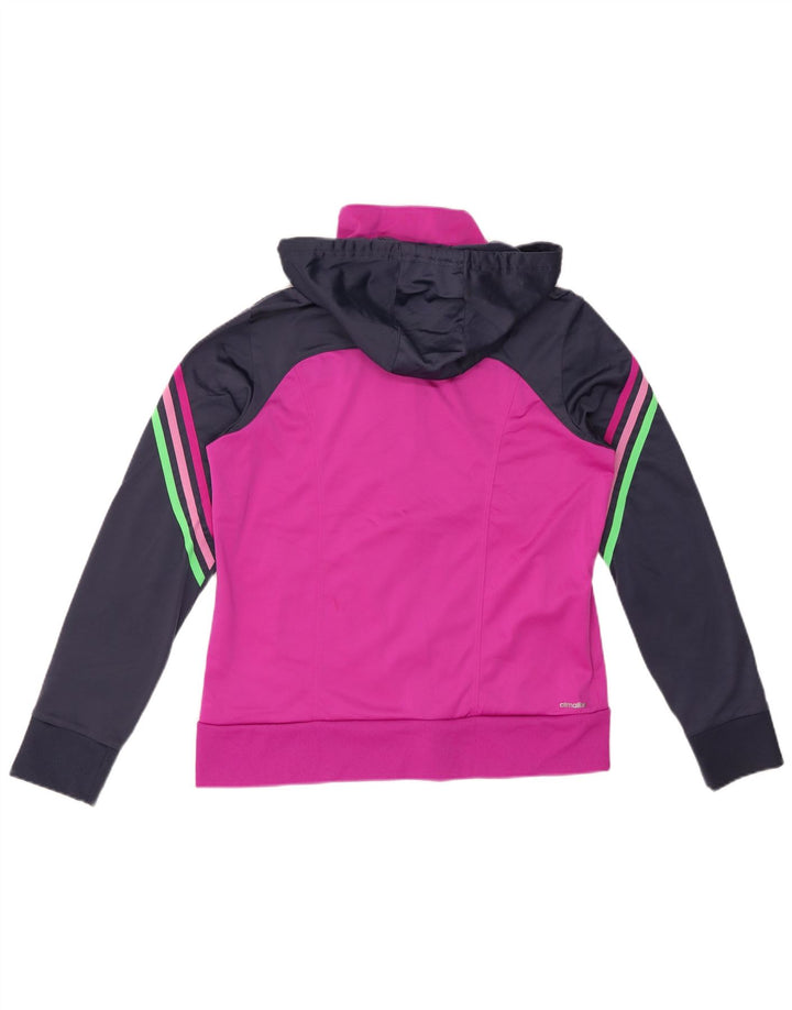 Pulover ADIDAS Climalite, cu fermoar, pentru femei, Marea Britanie 16/18, mare, roz colorblock