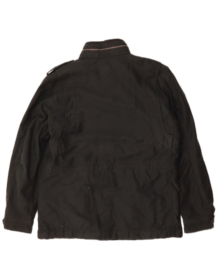 Jachetă militară cu glugă Superdry pentru bărbați UK 40, mare, negru, poliester