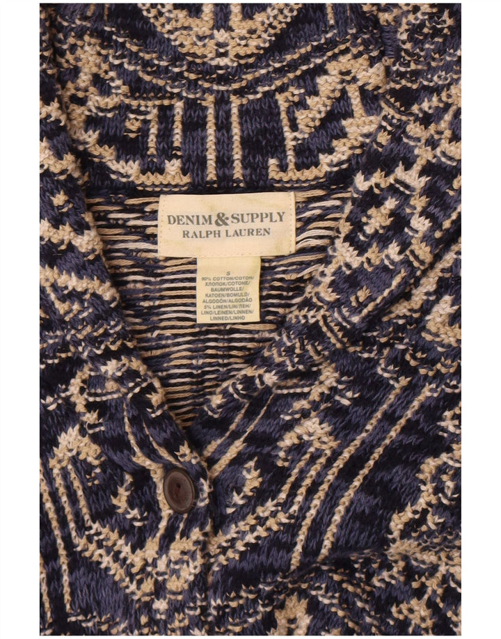 Pulover cardigan cu model abstract pentru femei Ralph Lauren UK 8 Mic bleumarin