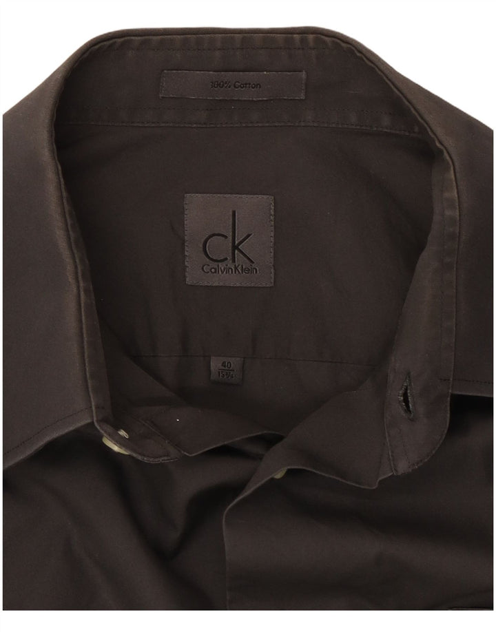 Cămașă pentru bărbați Calvin Klein Mărimea 40 15 1/2 bumbac gri mediu
