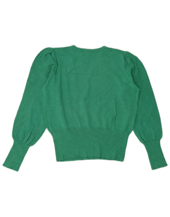 Marks & Spencer Pulover Crop Crew Deck pentru femei UK 14 Medium Green