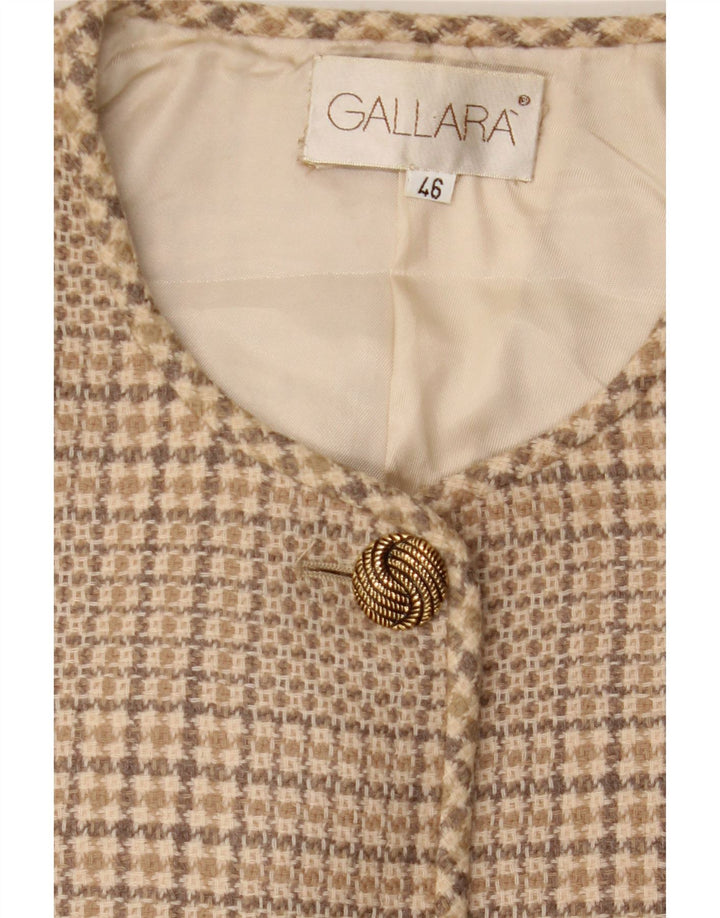 GALLARA Jachetă Blazer pentru Damă cu 4 Nasturi IT 46 Mare Bej Houndstooth