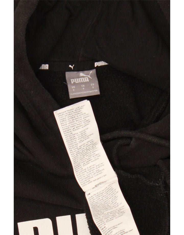 Pulover cu glugă cu grafic PUMA pentru femei UK 10 mic, negru, bumbac