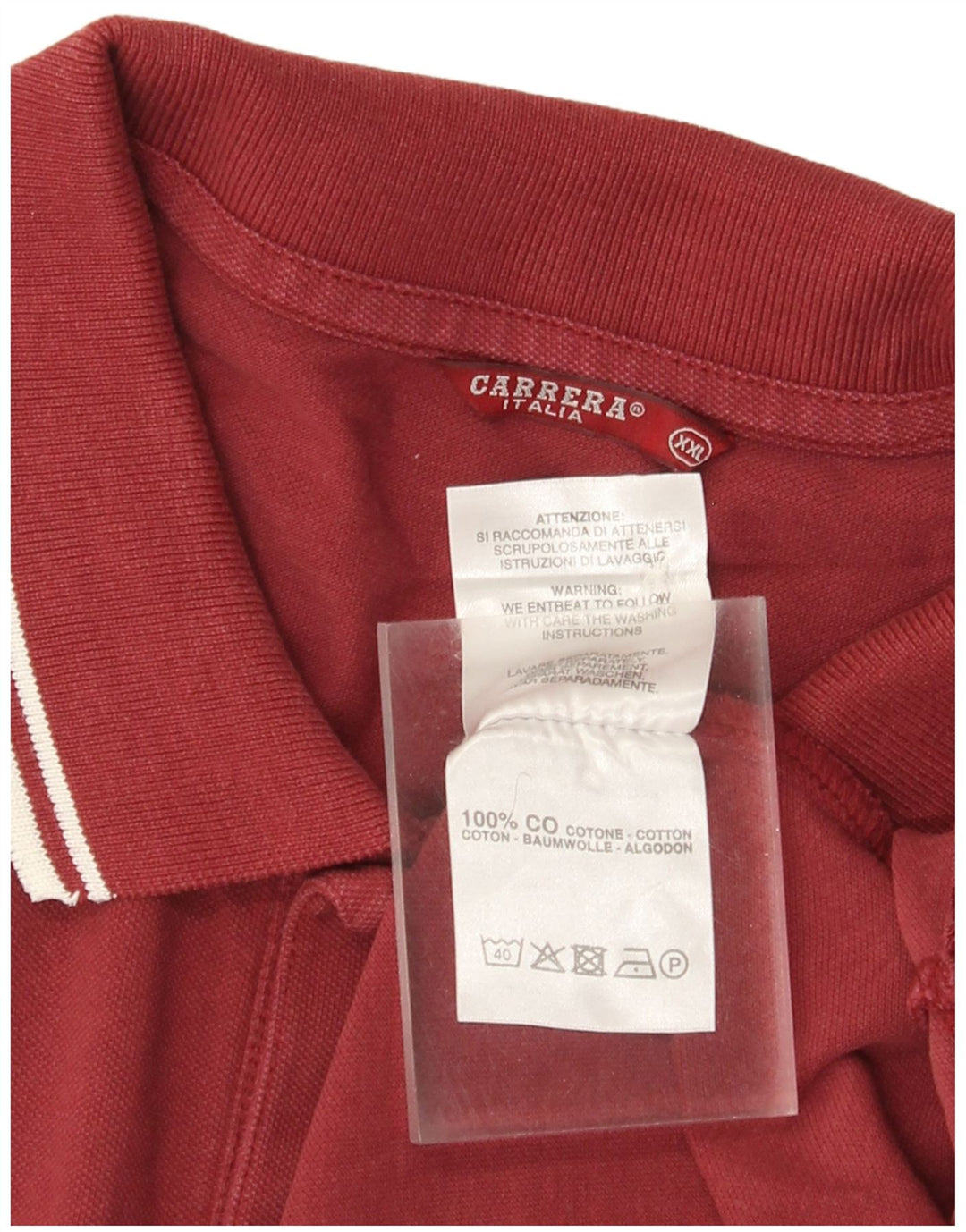 Cămașă polo Carrera pentru bărbați 2XL bumbac burgundă