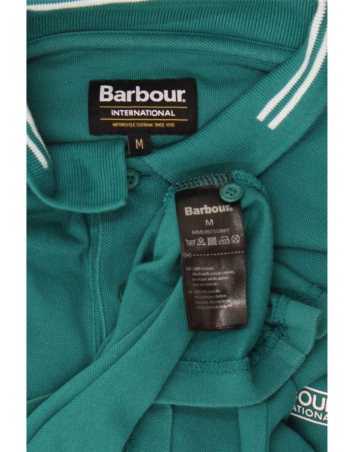 Tricou polo BARBOUR pentru bărbați, bumbac verde mediu