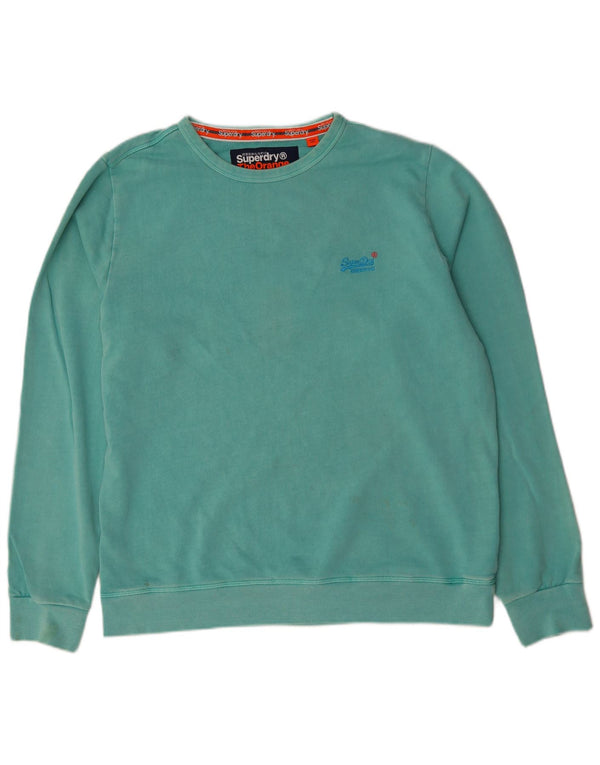 Pulover Superdry pentru bărbați, bumbac verde 3XL