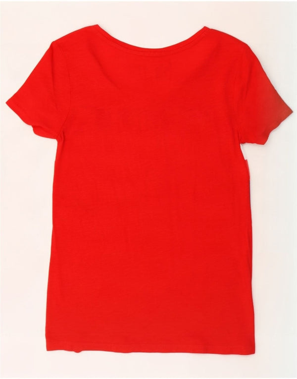 Tricou cu grafic Tommy Hilfiger pentru femei Top UK 6 XS Red Colorblock