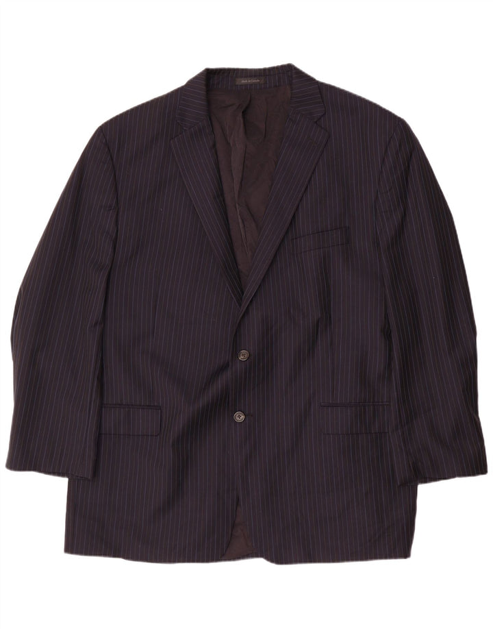 Jachetă RALPH LAUREN pentru bărbați, cu 2 nasturi, IT 52 XL, lână cu dungi, albastru bleumarin