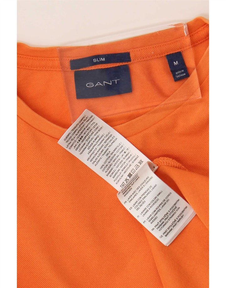 Tricou pentru bărbați Gant Slim Fit Top din bumbac portocaliu mediu