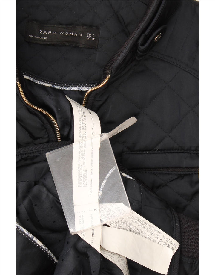 Jachetă matlasată pentru femei Zara UK 10 Mic, bleumarin, poliester color bloc