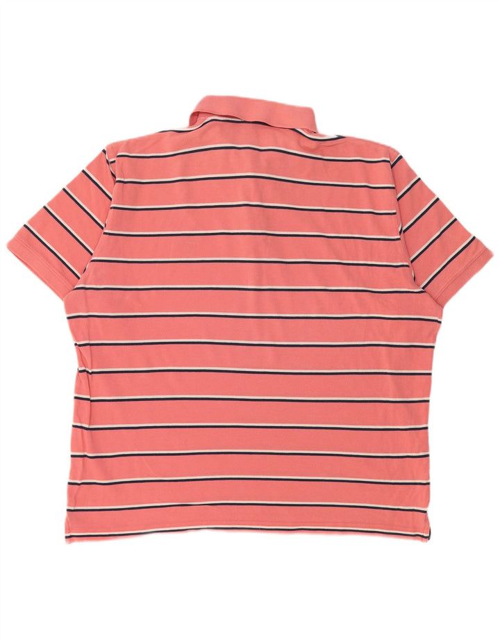 Tricou polo pentru bărbați Gant, bumbac cu dungi roz, mare