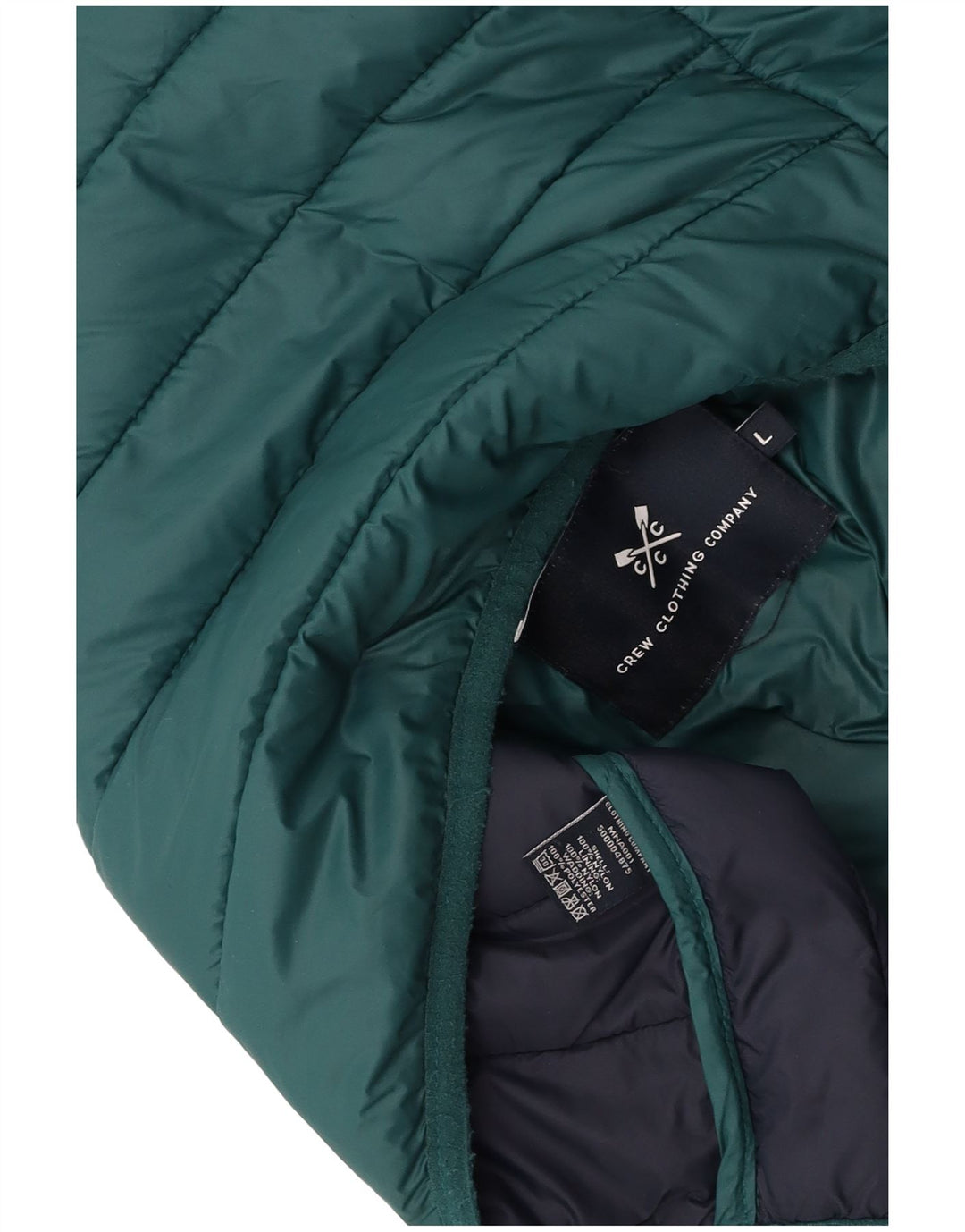 CREW CLOTHING Jachetă căptușită pentru bărbați UK 40 Large Green Nylon