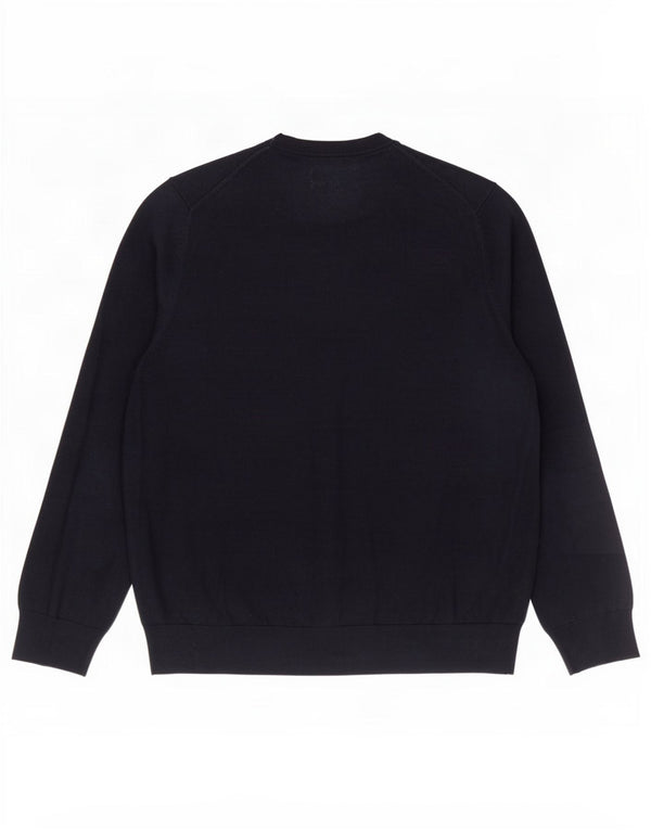Pulover pentru bărbați Marks & Spencer, cu gât crew, XL, bumbac bleumarin