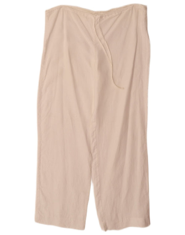 Pantaloni drepți casual de damă vintage W34 L29 alb