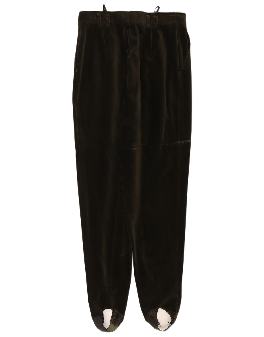 VINTAGE Pantaloni de damă din catifea cu etrier EU 40 Mediu L27 L29 Bumbac verde