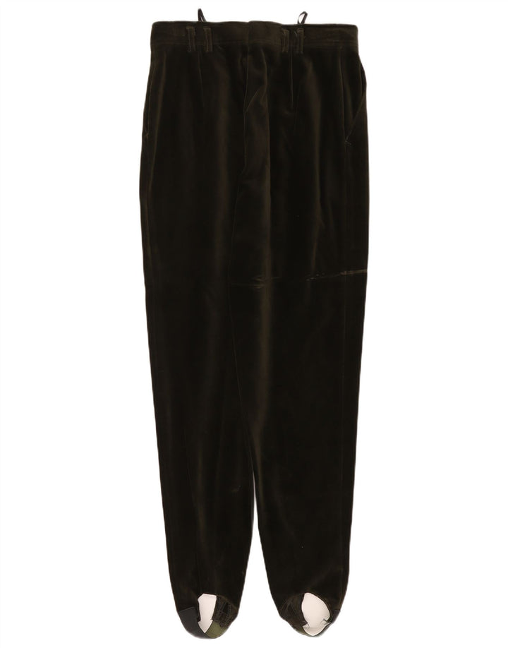 VINTAGE Pantaloni de damă din catifea cu etrier EU 40 Mediu L27 L29 Bumbac verde