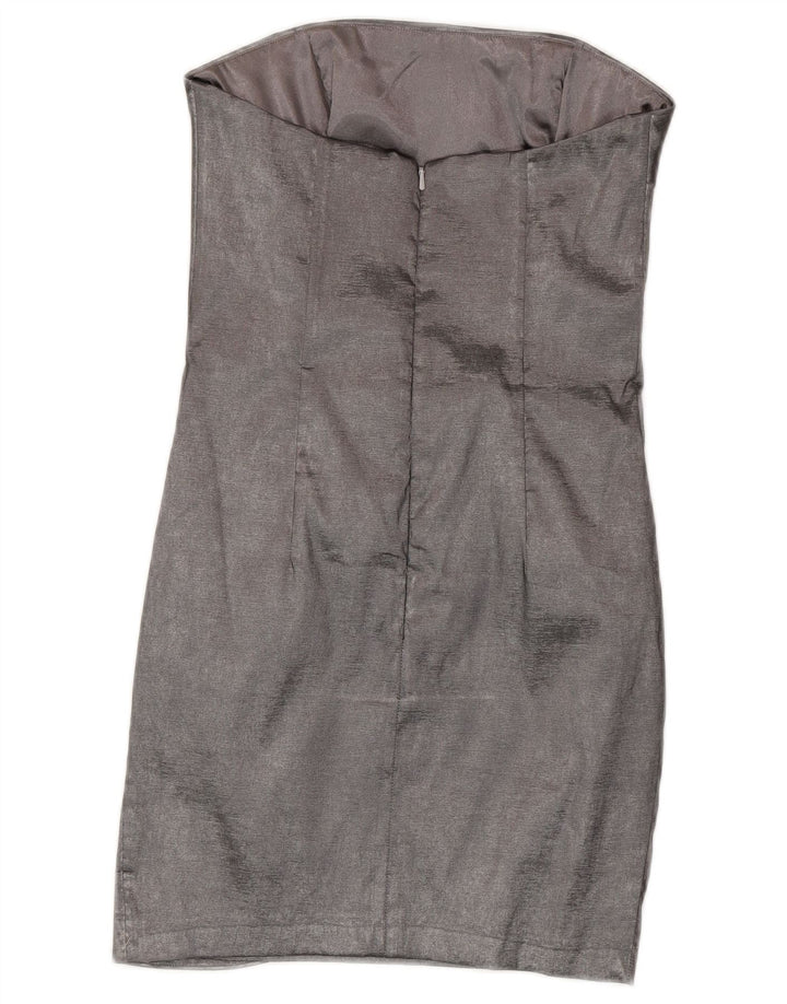 Jessica McClintock Rochie pentru femei fără bretele US 8 Medium Silver Poliester