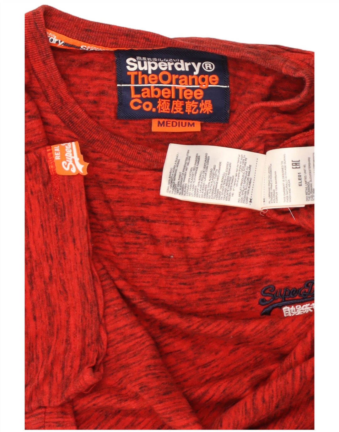 Tricou SUPERDRY pentru bărbați Top, mediu roșu, bumbac cu pete