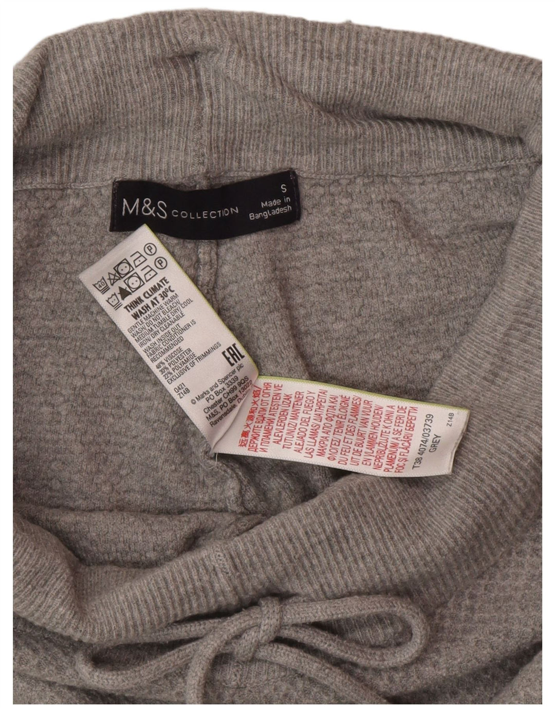 Pantaloni de trening tricot pentru femei Marks & Spencer Pantaloni de jogging UK 10 Small Gri