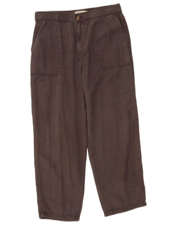 Pantaloni tăiați cu talie înaltă pentru femei Zara Medium L28 L26 Gri