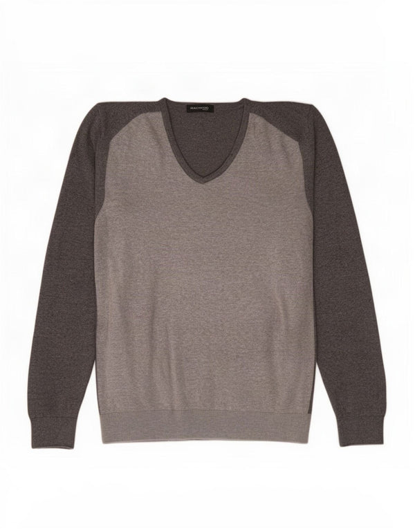 Pulover cu decolteu în V Guess By Marciano pentru bărbați, bumbac gri XL