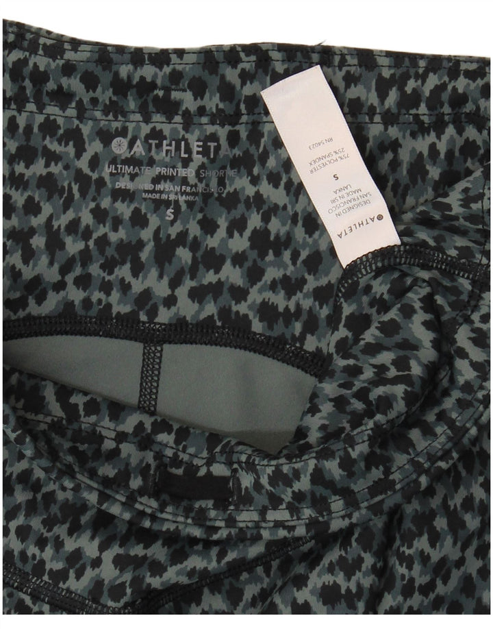 Pantaloni scurti sport pentru femei Athleta UK 8, gri mic, poliester cu imprimeu animal