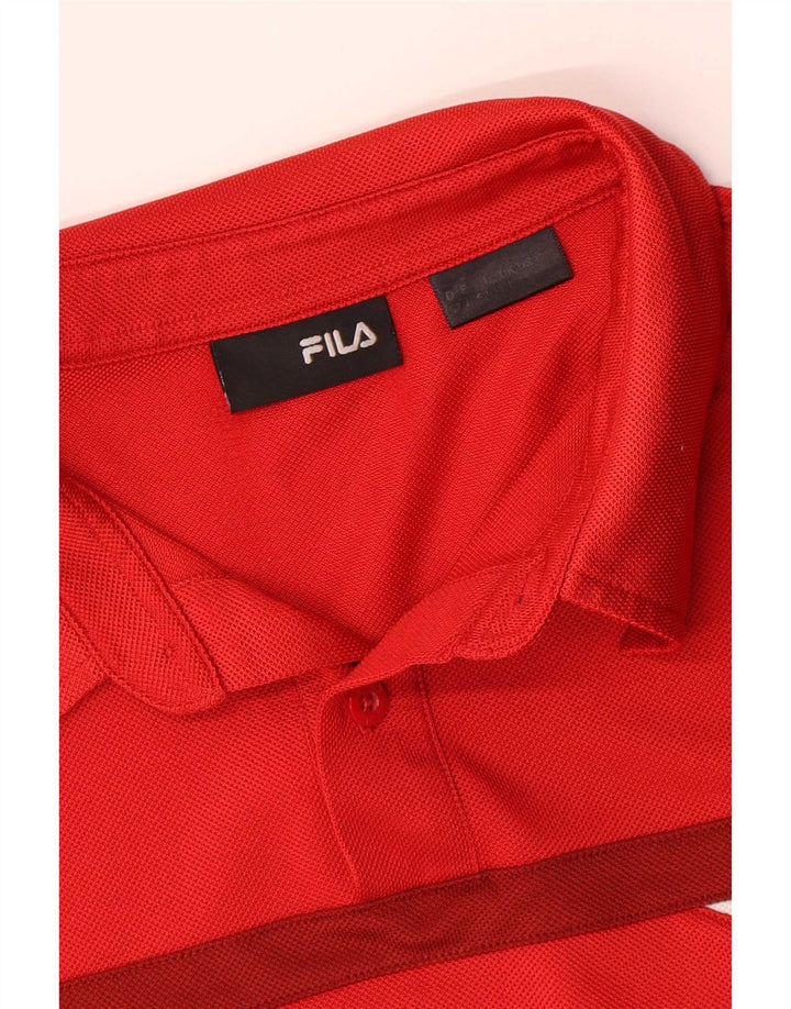 Tricou polo Fila pentru bărbați, mare, roșu, poliester color bloc