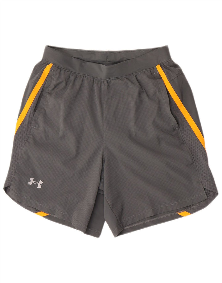 Pantaloni scurți sport grafic Under Armour pentru bărbați, gri mediu, poliester color bloc