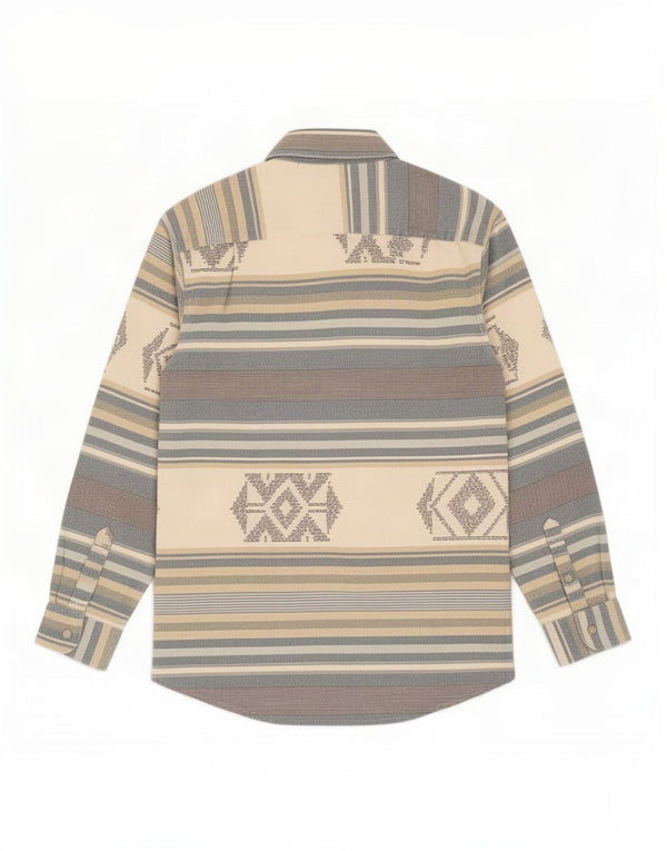Cămașă de flanel pentru bărbați vintage XL bej geometric