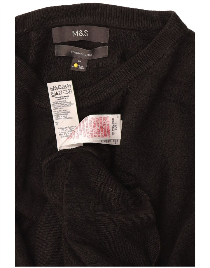 Pulover pentru femei Marks & Spencer cu decolteu rotund XL acrilic negru