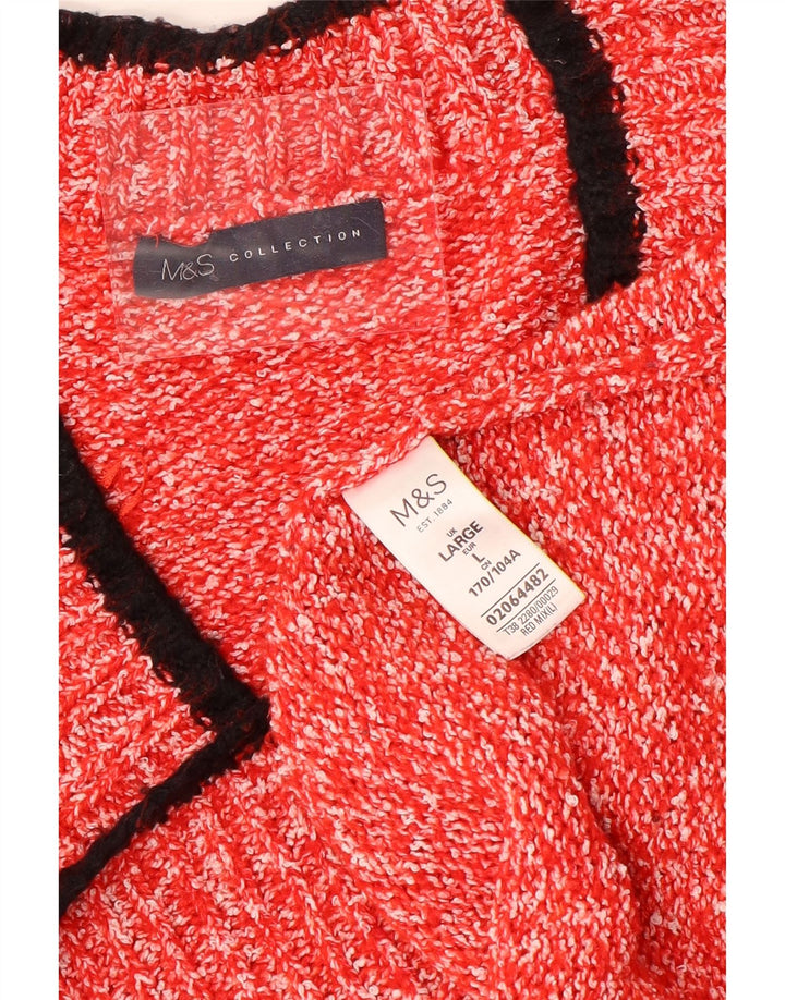 Marks & Spencer Pulover cu decolteu în V pentru femei UK 16 Poliester roșu mare