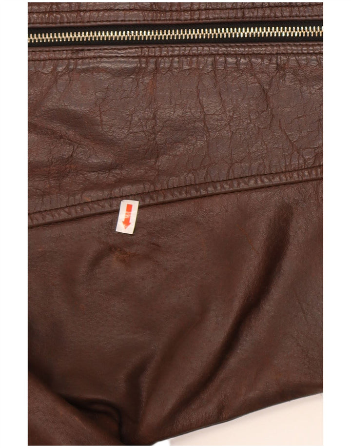 Jachetă de piele vintage pentru femei UK 14, mare, maro, din piele