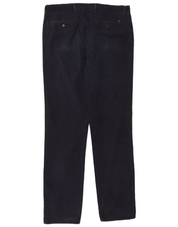 Tommy Hilfiger Mens Slim Fit Chino Trousers W34 L34 Navy Blue