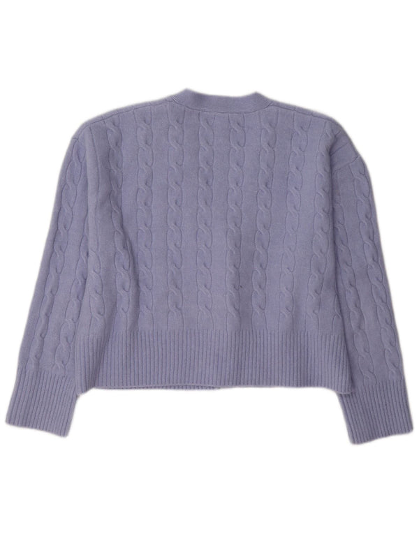 Pulover cardigan pentru femei Zara UK 14 Poliester violet mediu
