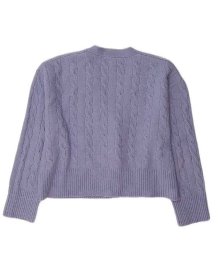 Pulover cardigan pentru femei Zara UK 14 Poliester violet mediu