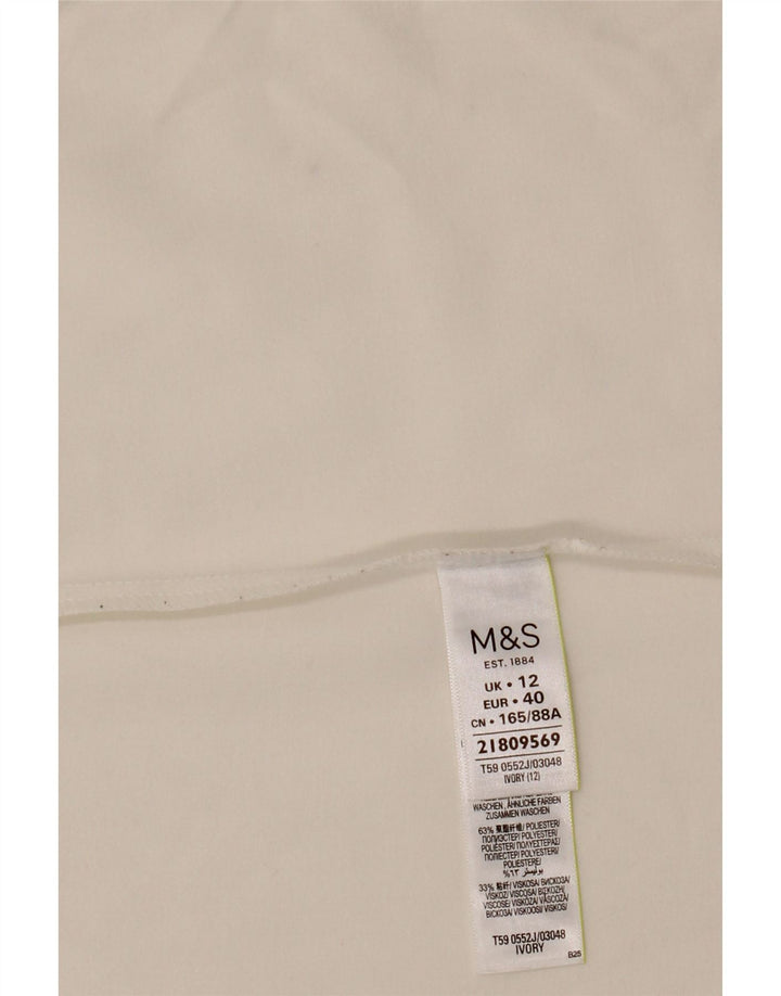 MARKS & SPENCER Jachetă pentru femei cu mâneci 3/4 deschise, UK 12 Medium White